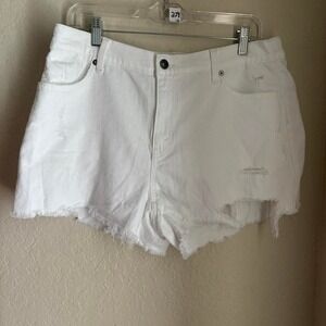 NWT Aerie Distressed White Shorts Size Large